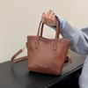 Retro Pu Leather Shoulder Bag For Women Tote Bag Fashion Commuter Crossbody Bag