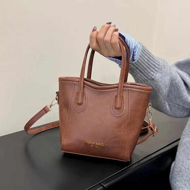 Retro Pu Leather Shoulder Bag For Women Tote Bag Fashion Commuter Crossbody Bag
