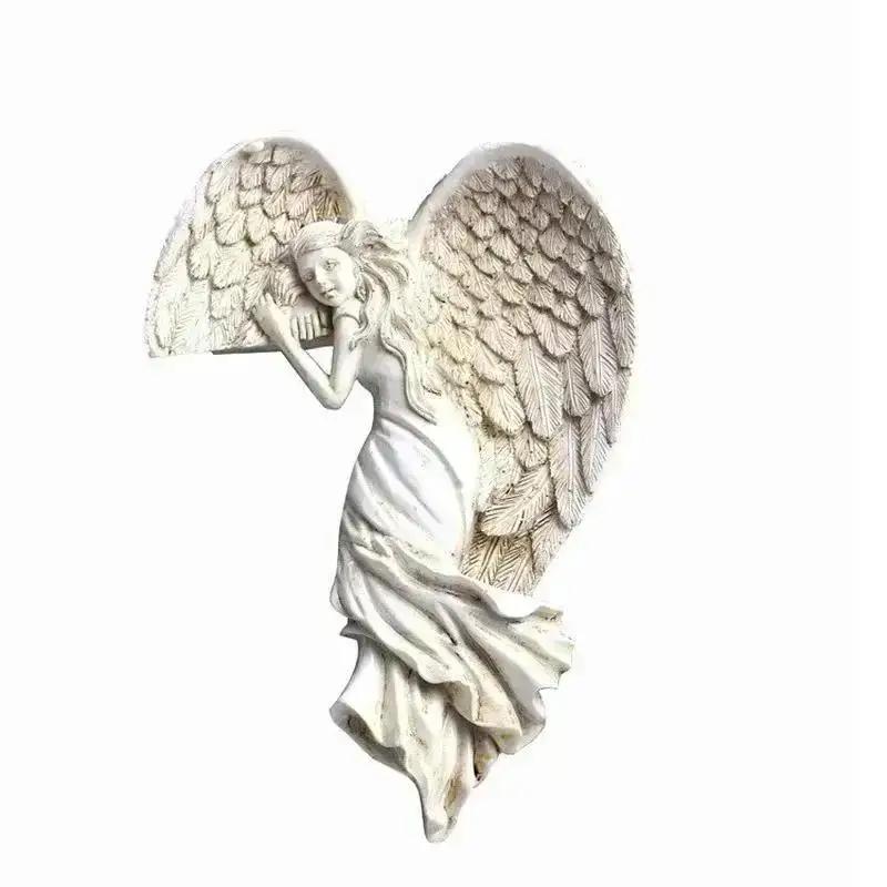 New Angel Wings Resin Craft Door Frame Ornament Angel Winged Goddess Pendant Garden Door Decoration Home Gifts Left Right Wings