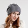 Women Autumn Winter Big Head Waist Wool Hat Pullover Knitted Warm Ear Protection Stacked Hat