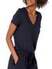 Amazon Essentials Super Soft Terry Cotton Short Sleeve Romper Daily Size L Women's V-Neck (Formerly Ritual) Navy,
