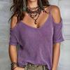 Women Summer Casual Hollow Out Fashion Blouse Short Sleeve V Neck Solid Patchwork Chic Top Ladies Shirts Blusas for Holiday
