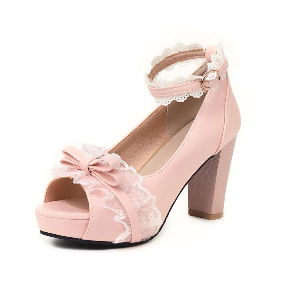 Fashion Women Summer Tacones Altos Lace Mesh Pumps Fish Mouth High Heels Lady Platform Sandals Evening Dress Wedding Shoes Femal  32-46