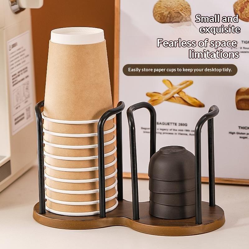 Disposable Cup Holder Multi-Function Coffee Cup Organizer Desktop Teacup Storage Rack Decor Stand For Home Countertop Use