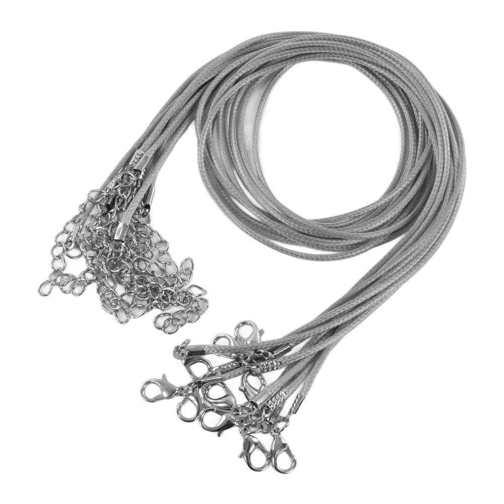 20pcs 2mm Diameter Waxed Necklace Cord Chain Clasp Included Jewelry Making Cord  For Jewelry Making