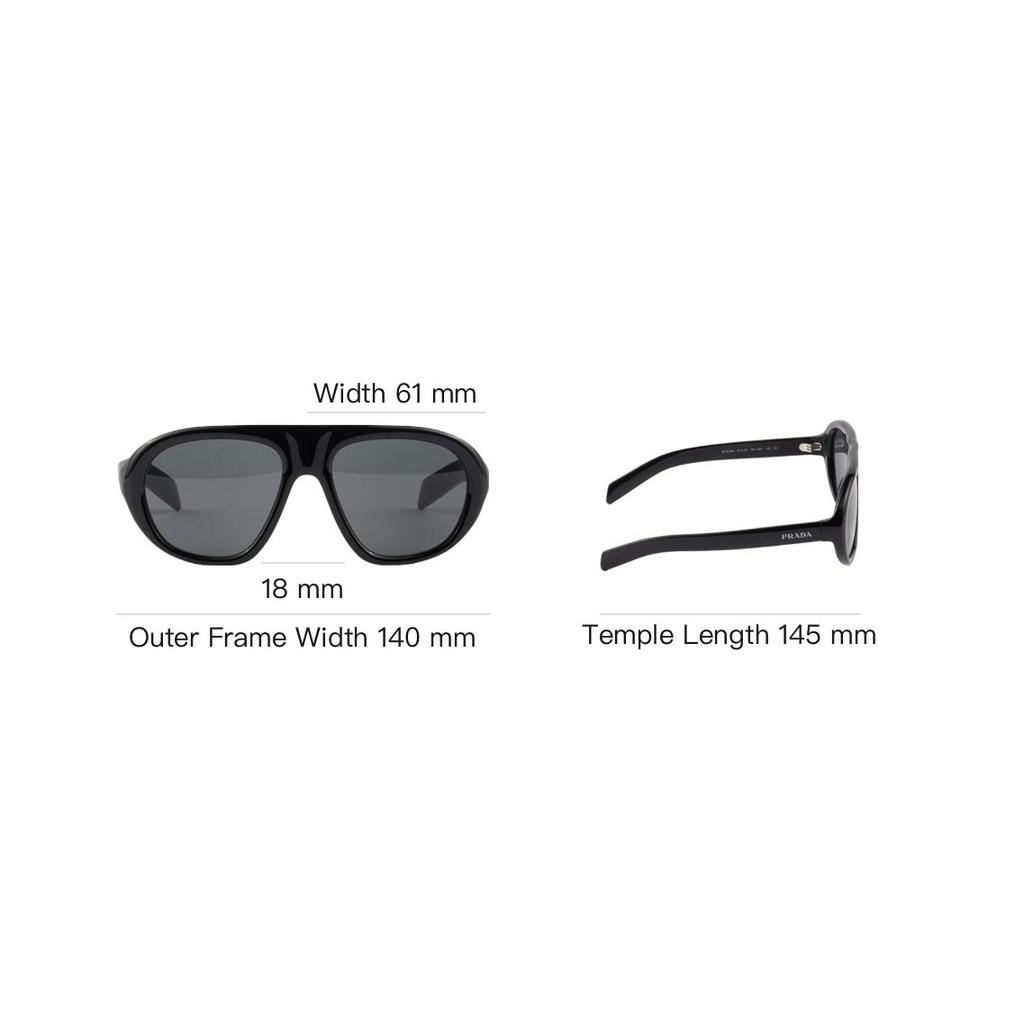 Prada Logo Pilot Sunglasses Women Sunglasses Black SPRC05-E16K-FE08Z