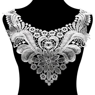 Cuello de Encaje Soluble en Agua, Corsage de Encaje, Cuello Falso Calado, Accesorios de Ropa DIY, Encaje para Cuello