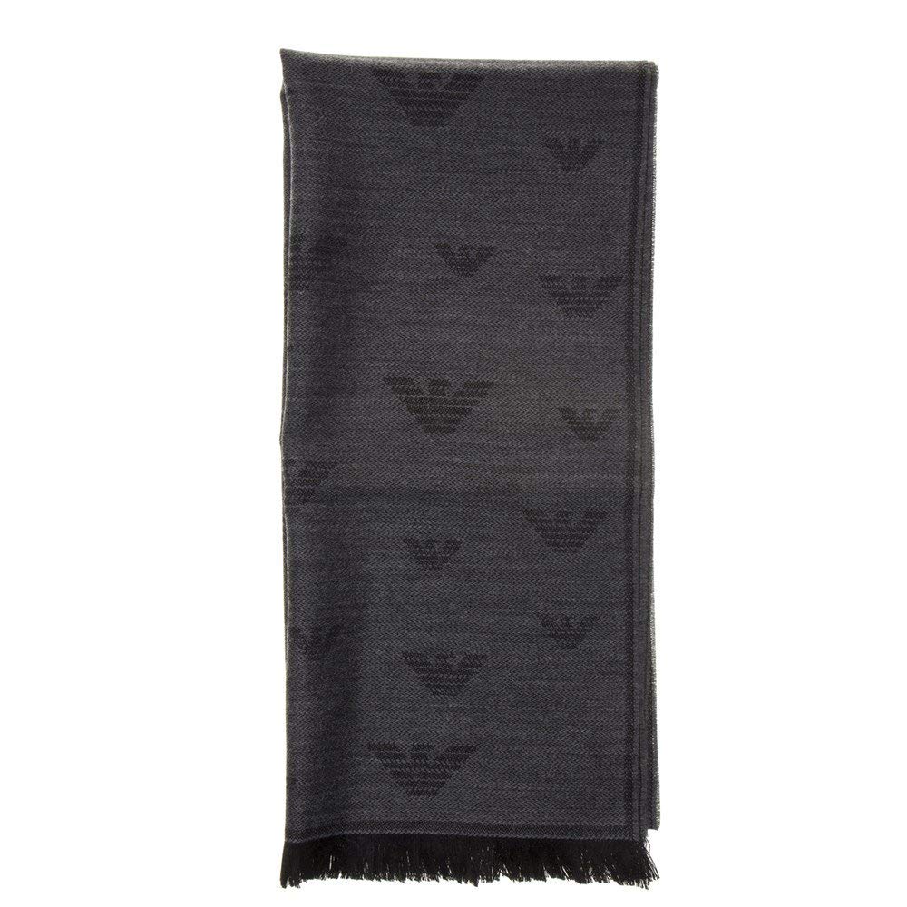

EMPORIO ARMANI Eagle Icon Jacquard 625056 9A361 00044 Anthracite Grey Scarf/Stole [Used]