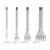 Prong Punch Tool Lacing Chisel Set Leather Hole Punches High Speed Steel Industrial Supplies(1+2+4+6 Teeth Set )