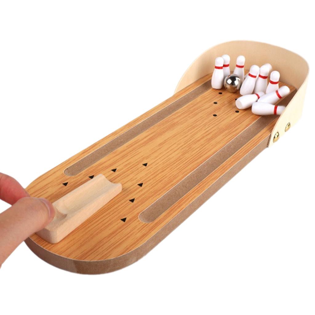 Mini Desktops Tabletop Bowling Game Set, Mini Bowling Toy, Mini Bowling Game Set, Wooden Tabletop Mini Bowling Game Set