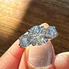 4Carat Moissanite Diamond Engagement Ring with Certificates 925 Silver Three-Stone Wedding Band for Women Fine Jewerlry
