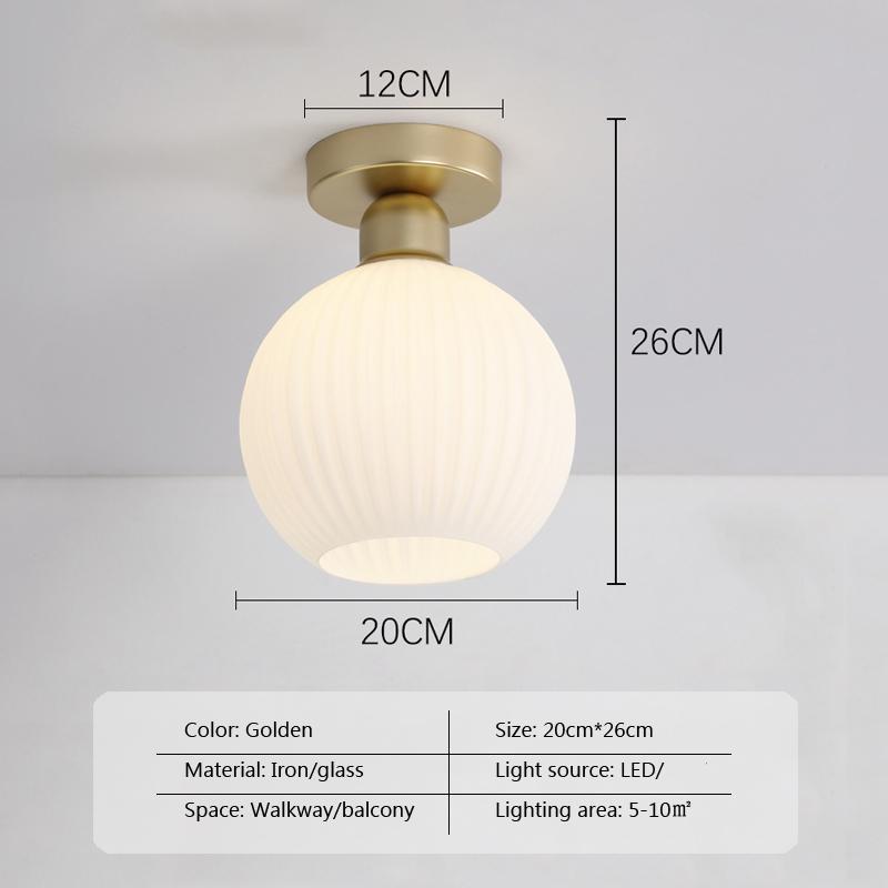 Lumină de tavan nordică lampă de sticlă balcon casă dressing lumină lux american simplu coridor intrare hol lumină de culoar