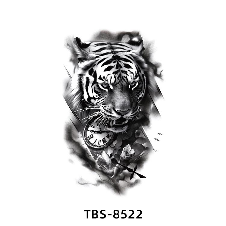 Realistiska Djurtotem Tatuering Klistermärken: Drake, Fenix, Tiger, Varg