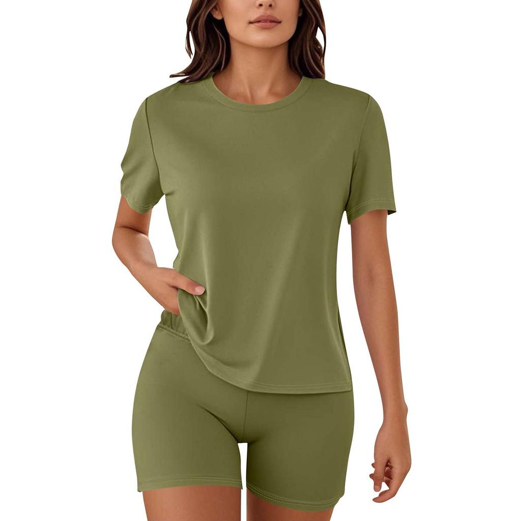 Women Pajamas 2 Piece Sets For Women T-shirt Shorts Outfits Sleepwear