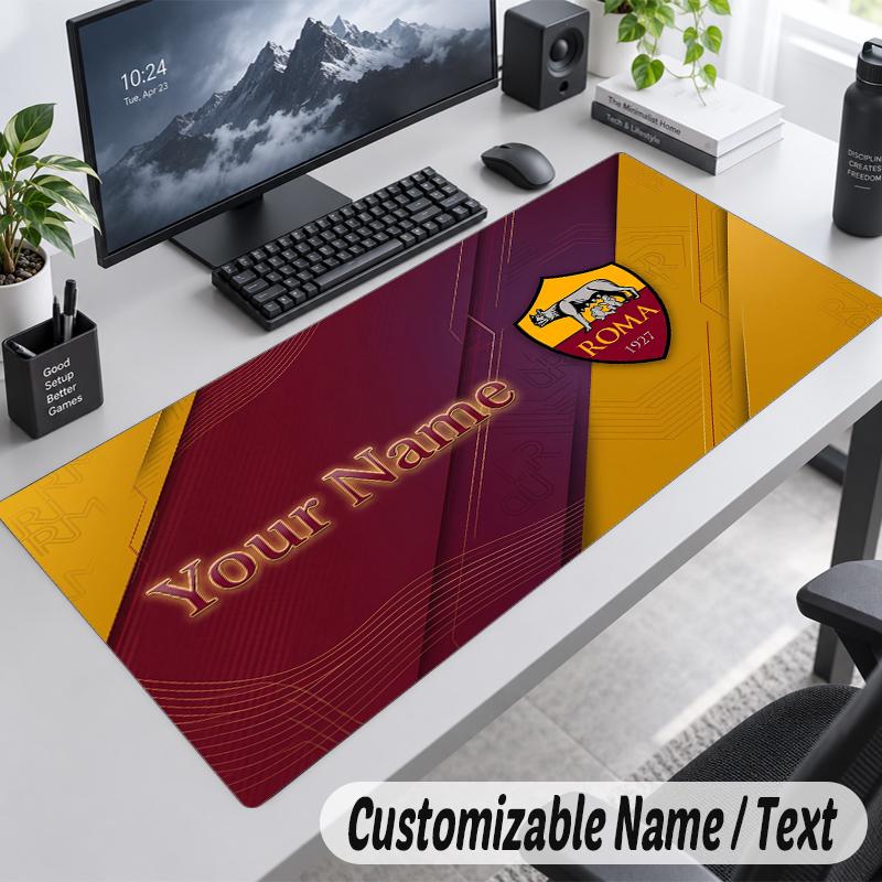 Custom Name Text Mouse Pad AS Roma FC Personalized Desk Pad For Work And Gaming