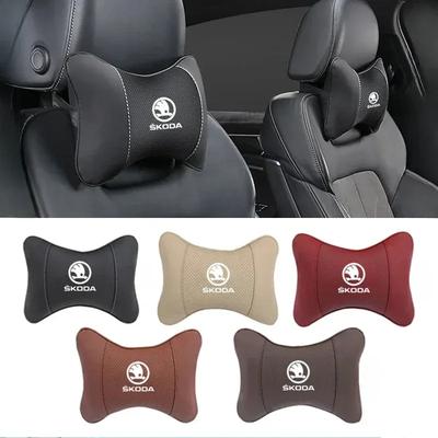 1Pcs Car Seat Headrest Auto Neck Pillow For Skoda Octavia Fabia Rapid Kamiq Scala Kodiaq Superb VisionS Yeti Karoq Enyaq-iV