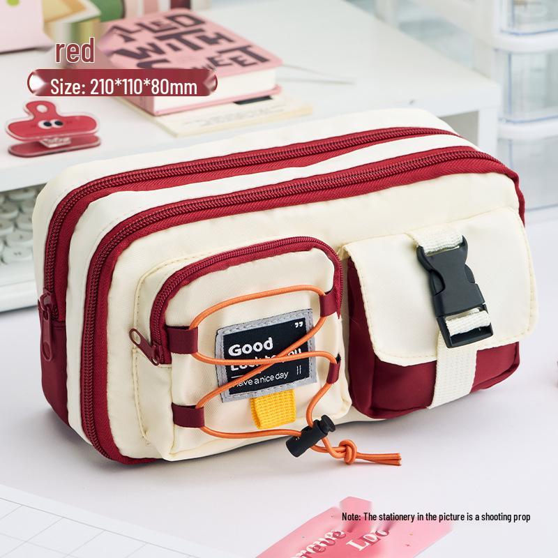 

2025 Large Capacity Workwear Style Stain-Resistant Flip-Top Pencil Case for Students