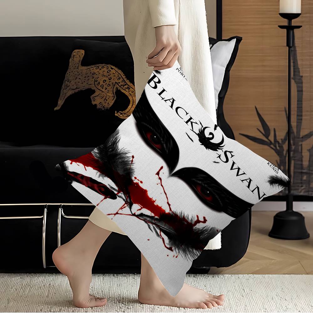 B-Black S-Swan Movie Maple Design Cushion Cover Happy Autumn Harvest decor Holiday Decorati Pillow Cover