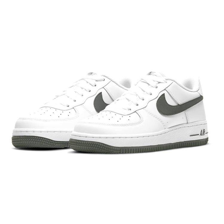 Nike Air Force 1 Low GS Weiß Eisengrau Kinder Sneaker Obsidian DJ4617-100