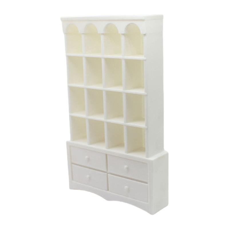 Kids Playroom Storage Shelf Vintage Miniature Bookshelf 1/12 Dollhouses Furniture Toy Organizer Safe Pretend Play Toy