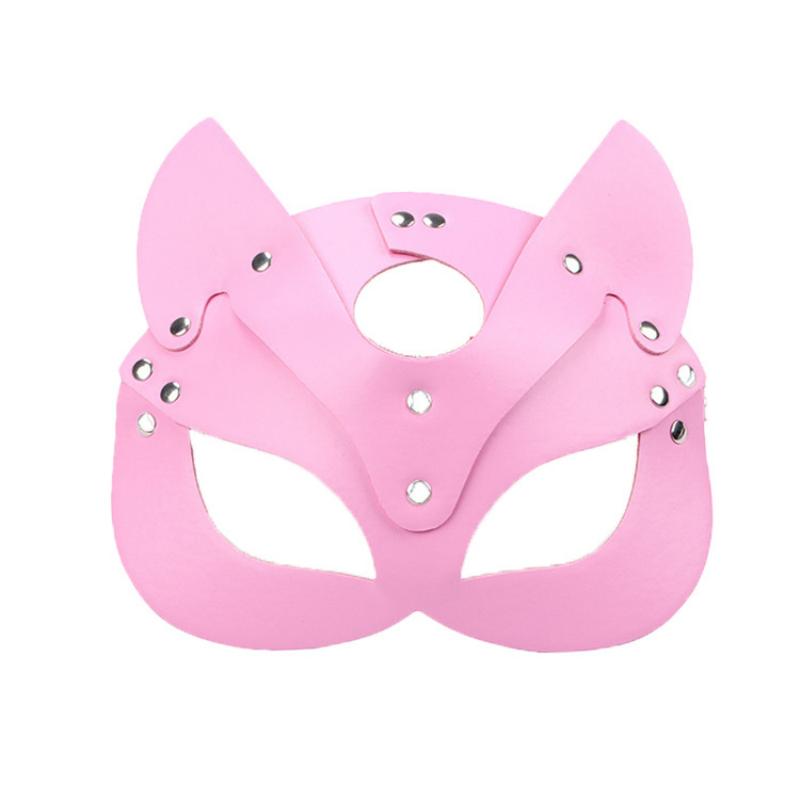 Gothic-Style Cat-Ear S&M Leather Mask, Unique Accessory for Adult Erotic Roleplay, Spice Up Bedroom Bondage & Sensual Games