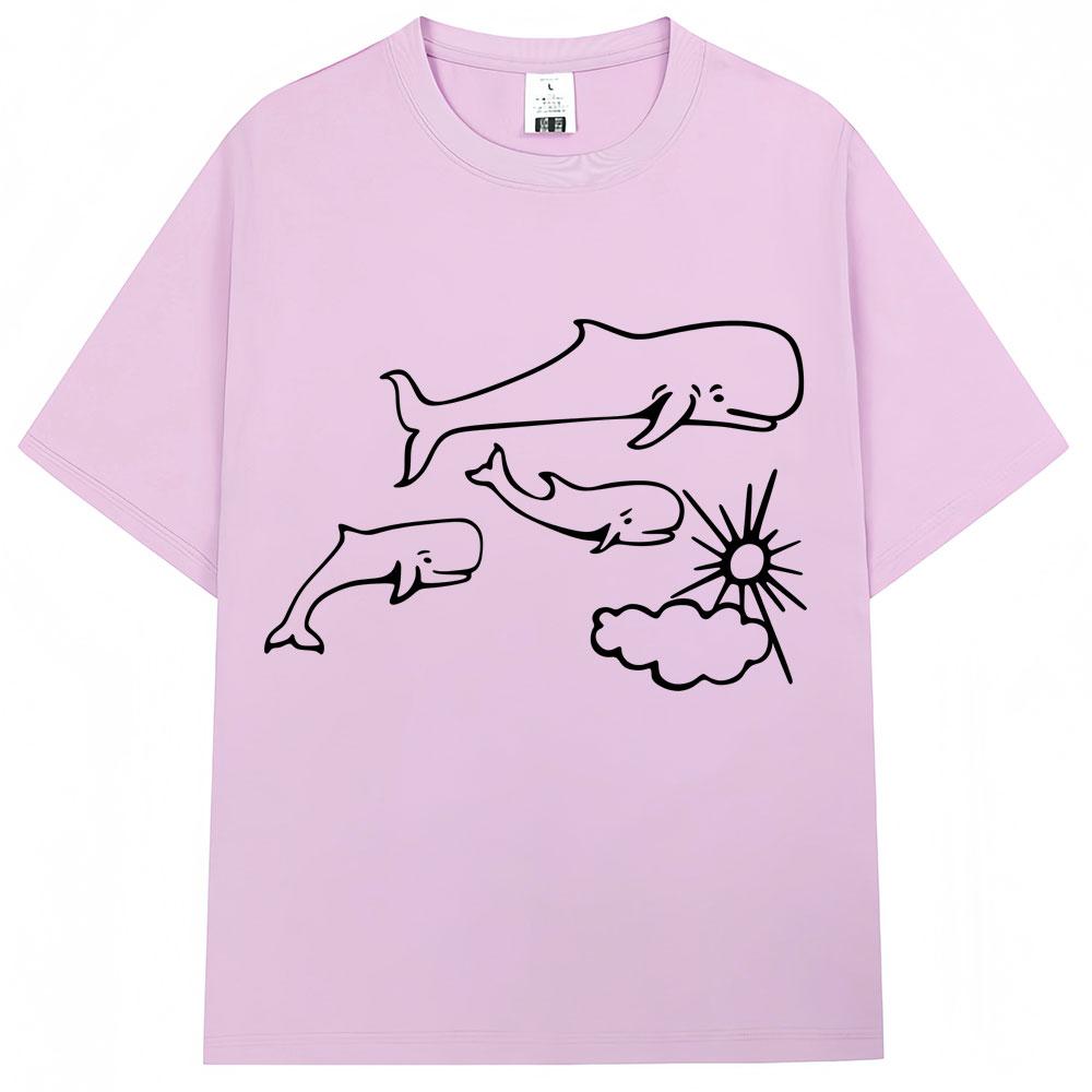 Whales and Sun Tattoo By Robe De Extremoduro T Shirts Men Women Fashion Casual Short Sleeve Oversized Cotton Tshirt Streetwear