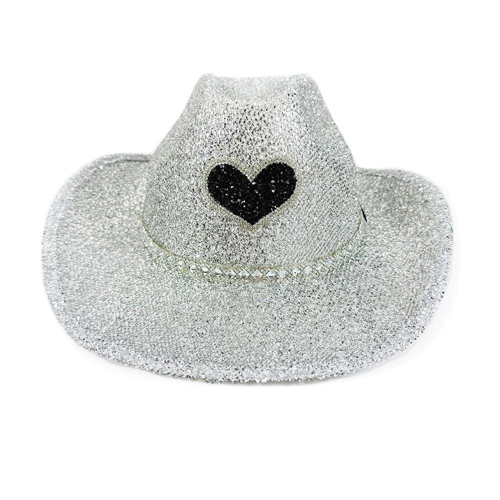 Women's Cowgirl Hat Stylish Rhinestone Design Sun Hat Wide Brim Western Cap for Party& Daily Life