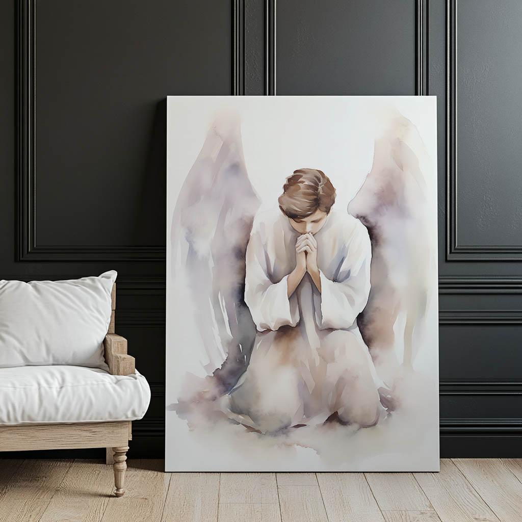 Anielska Modlitwa Anielska Modlitwa, 50X70 Cm, Rama Aluminiowa Czarna, Papier Matowy 230 Gsm