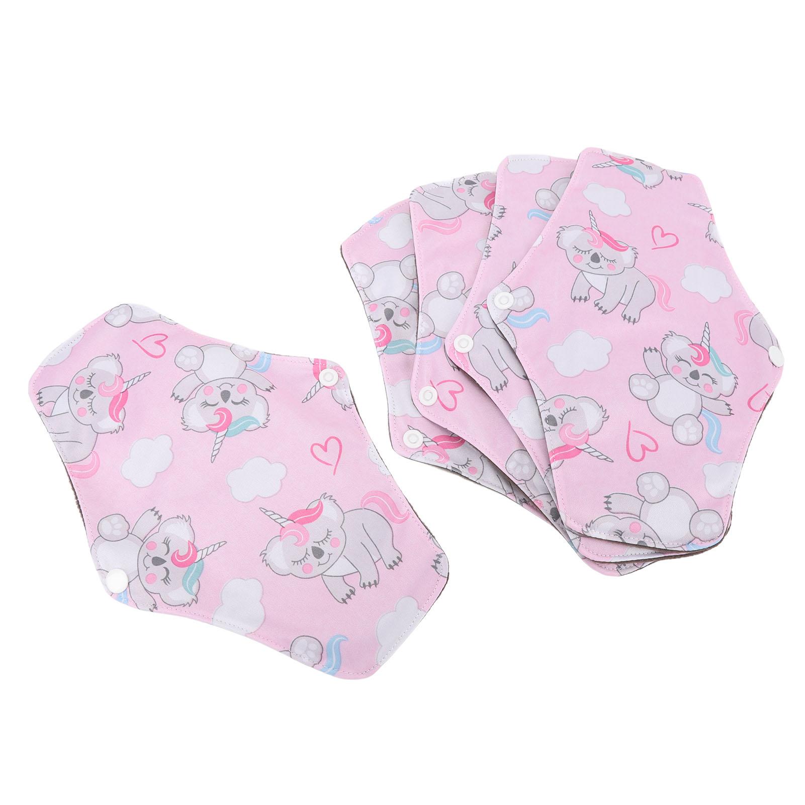 

5 шт. Моющиеся гигиенические прокладки, многоразовые менструальные салфетки, водонепроницаемые ежедневные прокладки для женщин, размер M B17