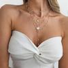 Ingemark 4 Pcs/Set Exquisite Imitation Pearl Scallop Pendant Necklace for Women Trendy Creative Metal Flower Chain New Jewelry