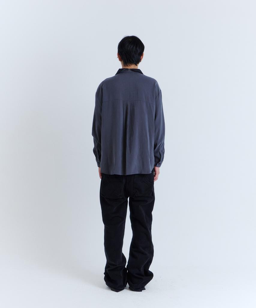 PARADIGMFILM [Ep.03] High-Neck Brushed Viscose Shirt (Charcoal)