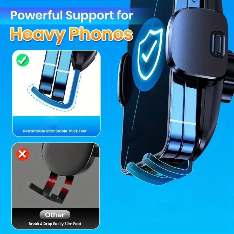 360° Rotating Car Air Vent Phone Holder – Universal Hook Clip Mount with Anti-Slip Grip for iPhone/Samsung/GPS