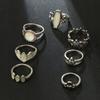 Silver Retro Punk Boho Ring Set 73