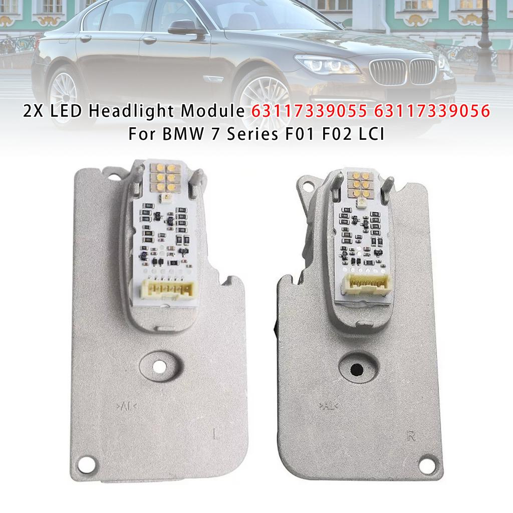 2X LED Headlight Module 63117339055 56 For BMW 7 Series F01 F02 LCI