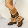 Damen Winter Pelzige Rutschfeste Plateau-Sneaker/Stiefel - Dicke Plateau-Höhenerhöhung