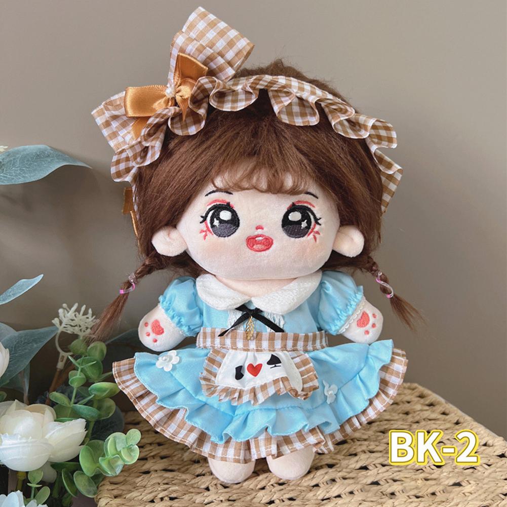 20CM Cotton Doll Rompers Cartoon Plush Doll Replacement Outfit Lolita Dress Playing House Accessories Mini Clothes