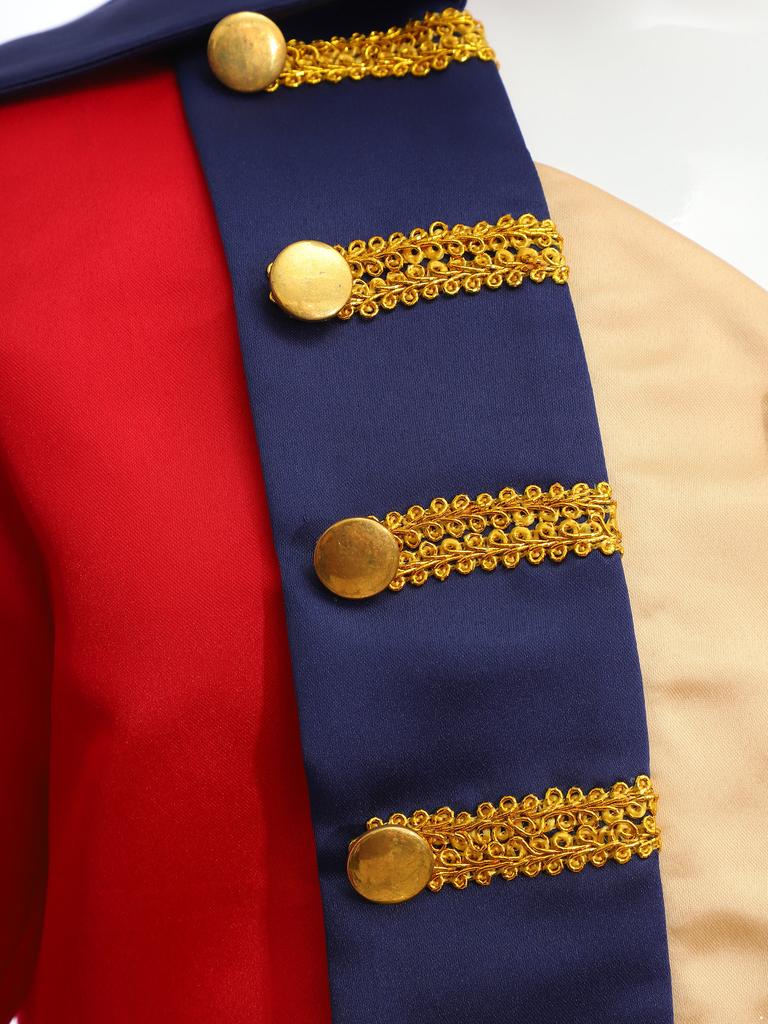 Kids Revolutionary War Costume Colonial British Red Coat Tailcoat Design Historical Military Cosplay Outfit