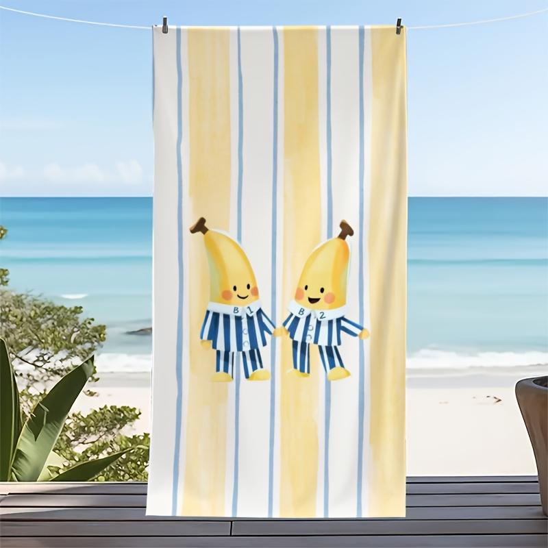 Cute Banana Brothers Pattern polyester microfiber beach towel is highly absorbent, suitable for swimming and beach outings