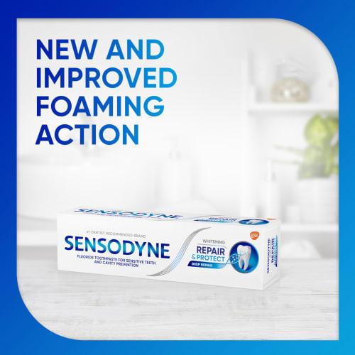 Sensodyne Whitening Toothpaste for Sensitive Teeth, Repair and Protect, 3.4 Oz Tube