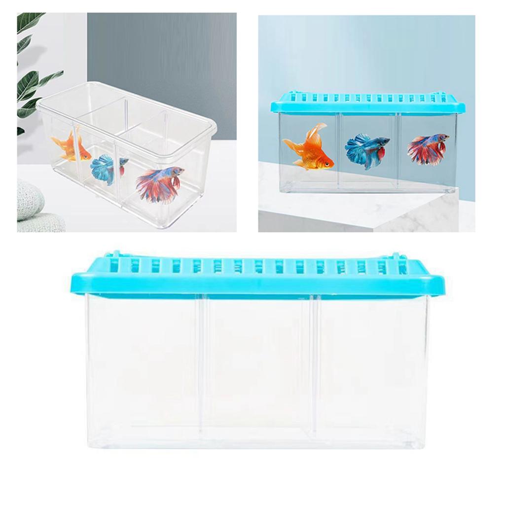 Acrylic Fish Tank Detachable 3 Areas Small Aquarium Desktop Ornamental Transparent Fish Tank for Hom