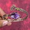 Star Amethyst Bangle Copper Wire Wrapped Jewelry Adjustable Cuff Bracelet Handmade Real Gemstone Jewelry Copper Wire Bangle Gifts for Women