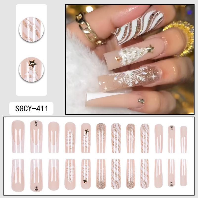 O8 Long Nail Art Tips - European & American High-End Wearable Summer Stickers