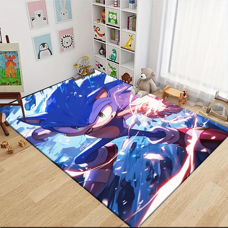 1Pc Sonic Adventure Team Sonic Carpet Rug Customizable Soft Washable Antislip Home Living Room Sofa Mats Personalized Rug 0917237