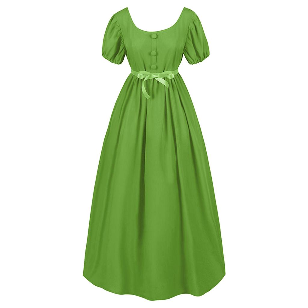 Gothic Dresses For Women Fashion Gown Vintage Dress Short Sleeve Cosplay Party Evening Night Formal Long Dress