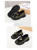 Mädchen Lackleder Slipper - Frühling 2025: Schwarze Slipper Modische Studentenschuhe