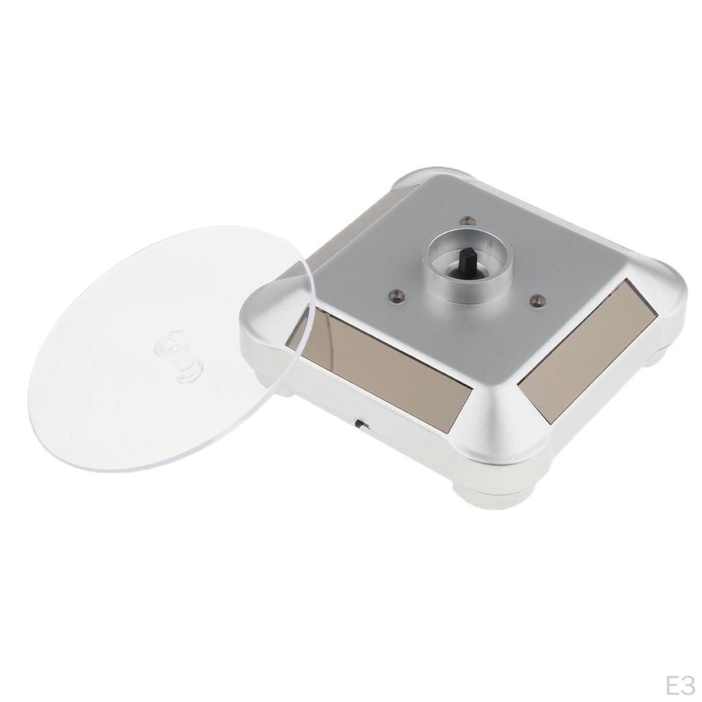 Solar Powered Rotating Display Stand Turntable, Multipurpose