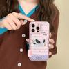 Striped Polka Dot Embroidery Puppy Apple 17promax Mobile Phone Case New iPhone16 Women's Autumn and Winter Drum Bag Anti-drop
