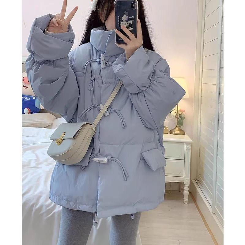 Women's Petite 2025 Korean-Style Loose Down Jacket - Short Autumn/Winter Duffle Coat
