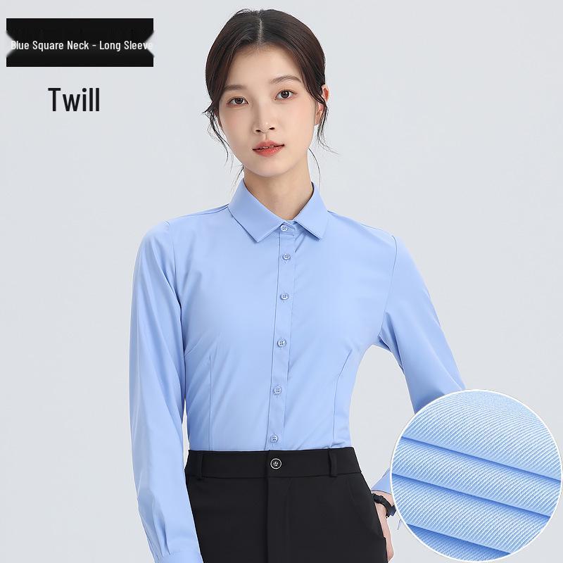 Cămașă Profesională cu Mânecă Lungă Albă pentru Femei - Primăvară/Toamnă Stil Coreean Croială Slim Top Formal