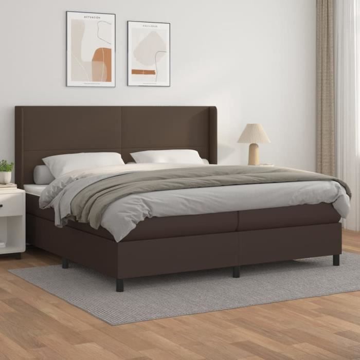 3144590 vidaXL Divan-lit Tapissier Avec Matelas Noir 100x200 Cm Similicuir